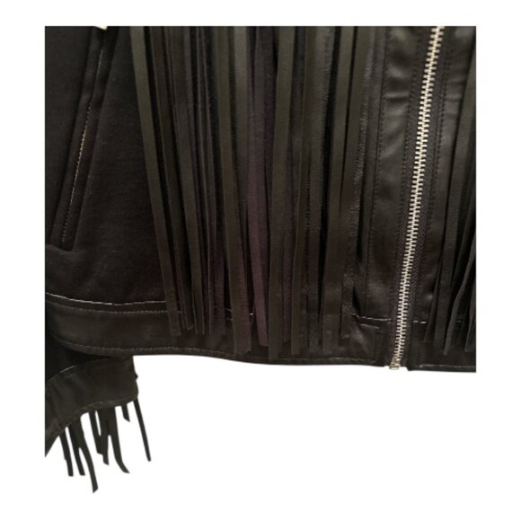 Black Fringe Moto Jacket - Size - Picture 5 of 11